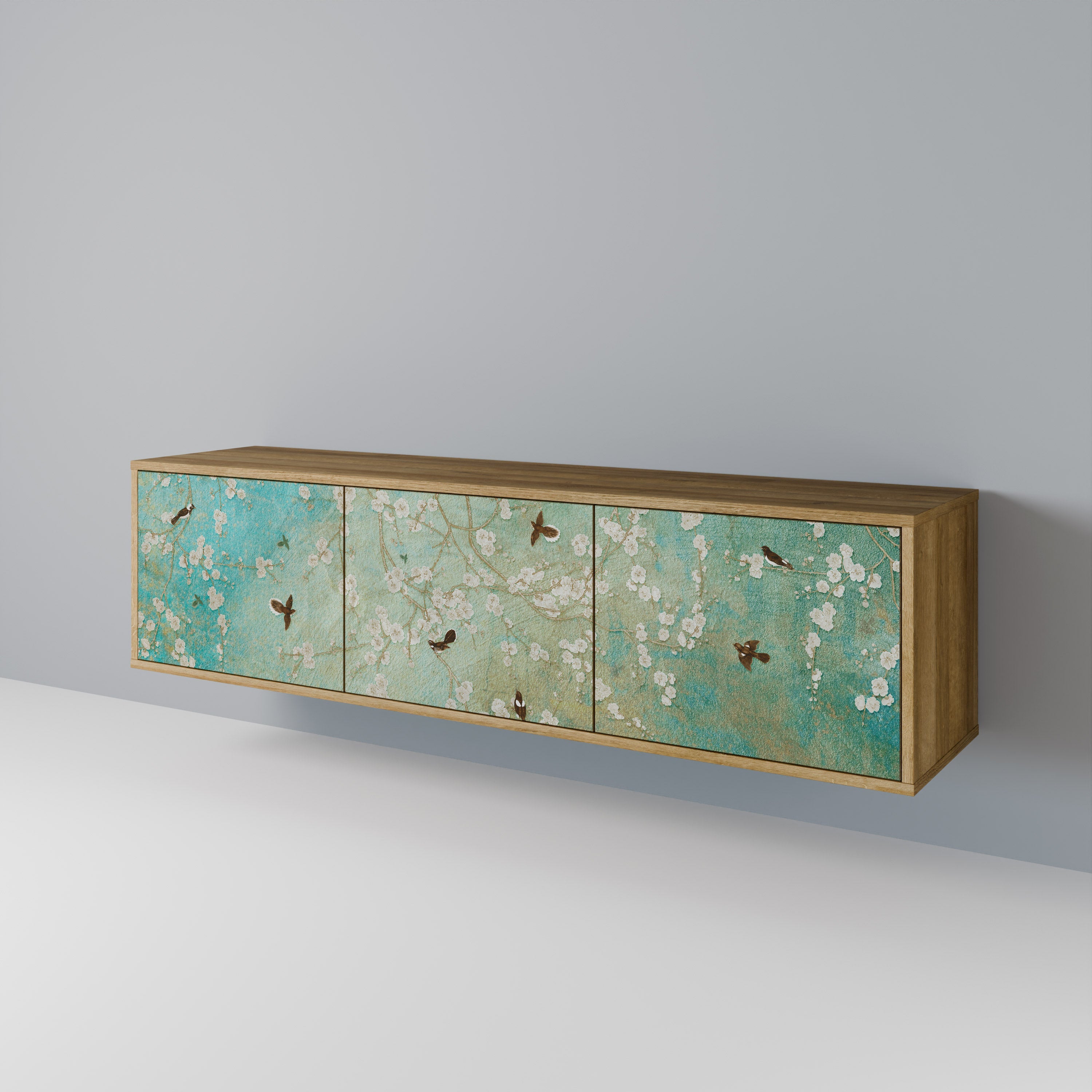 BLOOMING CHARM Móvel de TV com 3 Portas em Efeito Carvalho