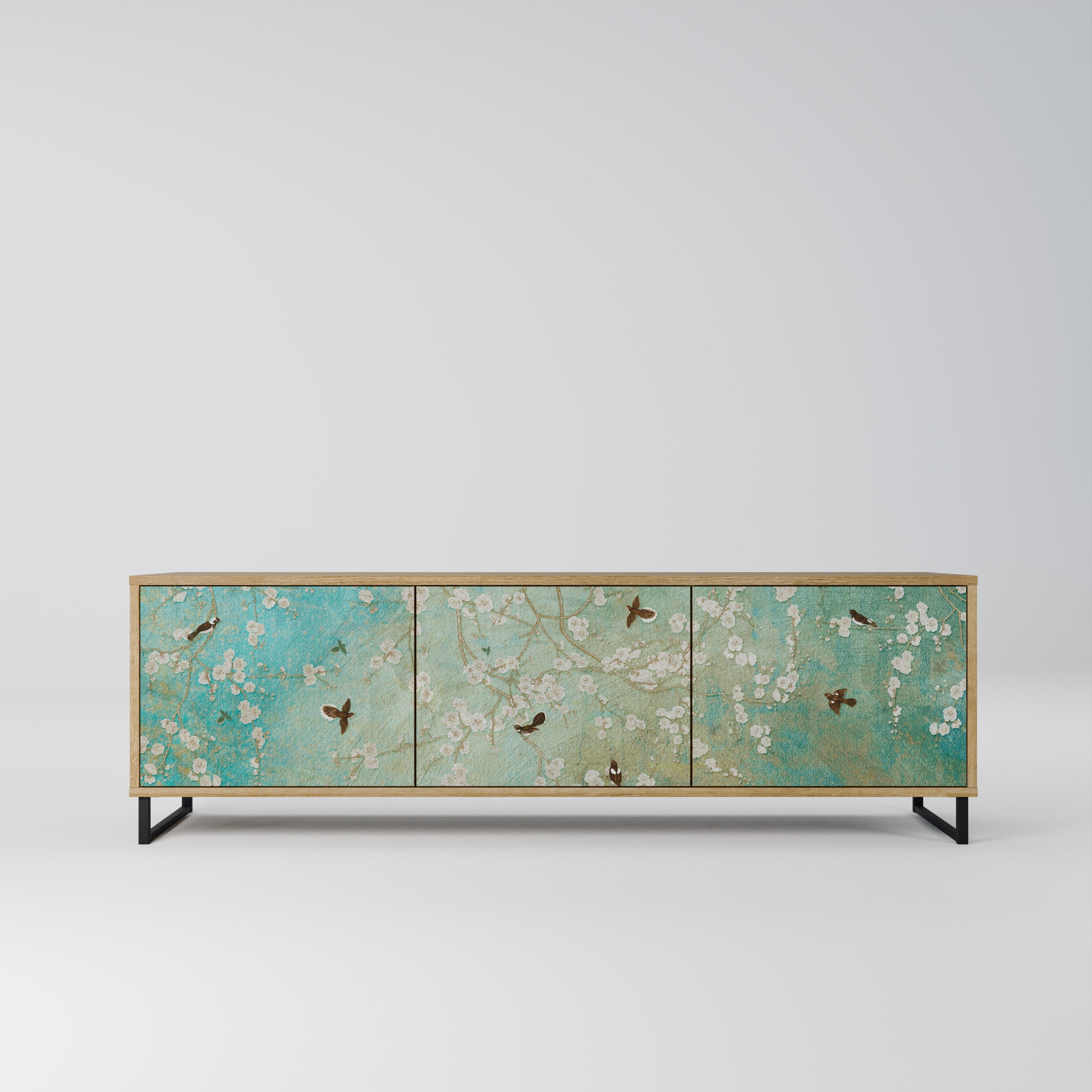 BLOOMING CHARM Móvel de TV com 3 Portas em Efeito Carvalho