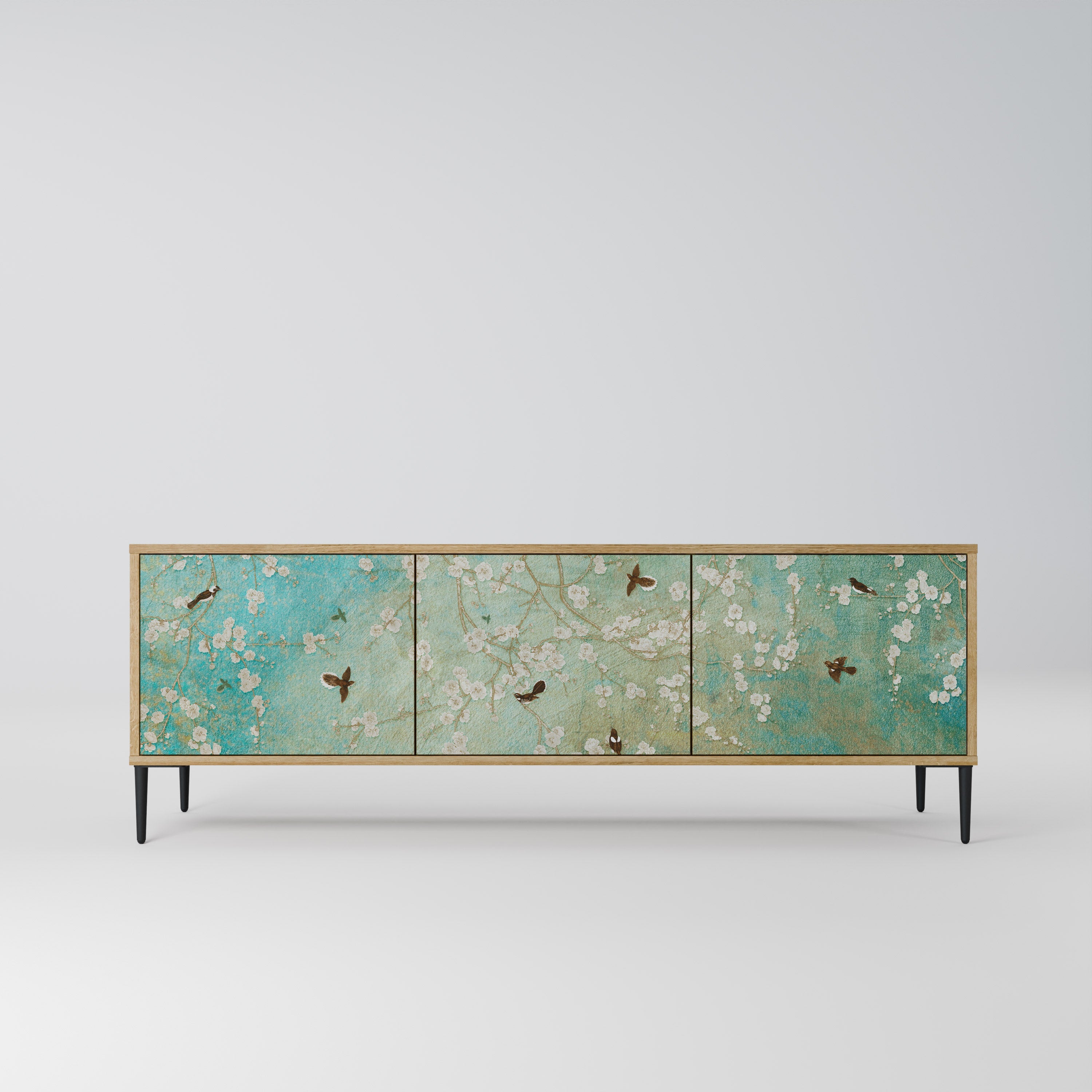 BLOOMING CHARM Móvel de TV com 3 Portas em Efeito Carvalho