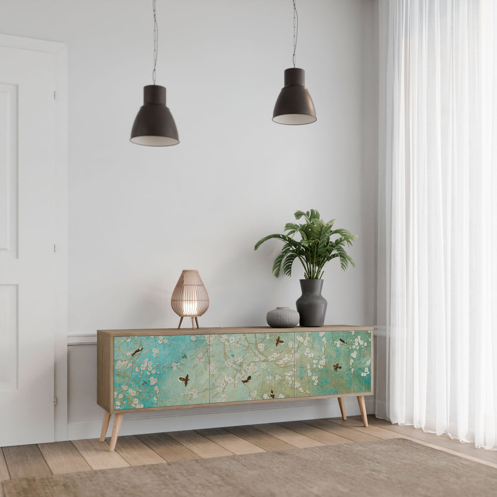 BLOOMING CHARM Móvel de TV com 3 Portas em Efeito Carvalho