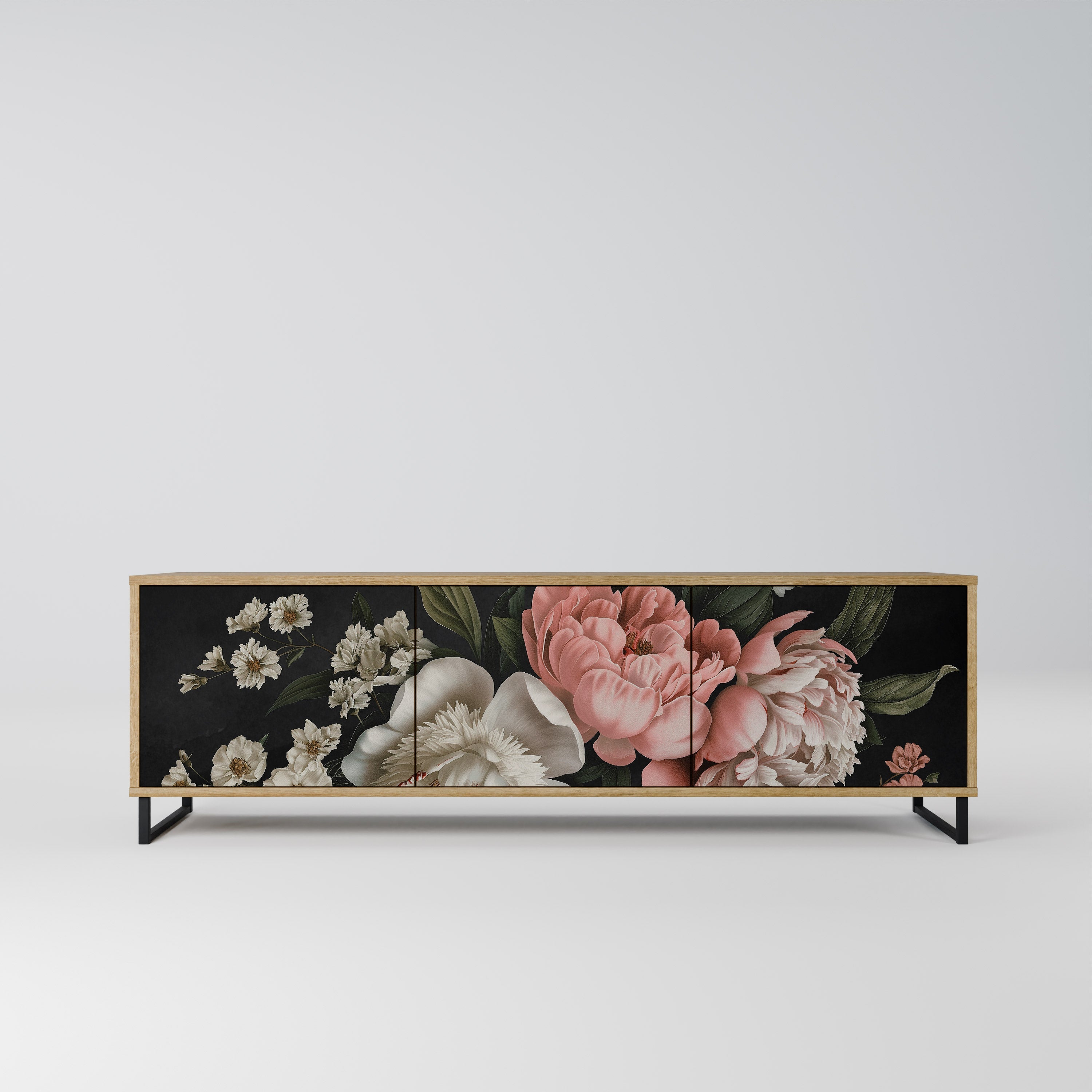 LUSH ELEGANCE Móvel de TV com 3 Portas em Efeito Carvalho