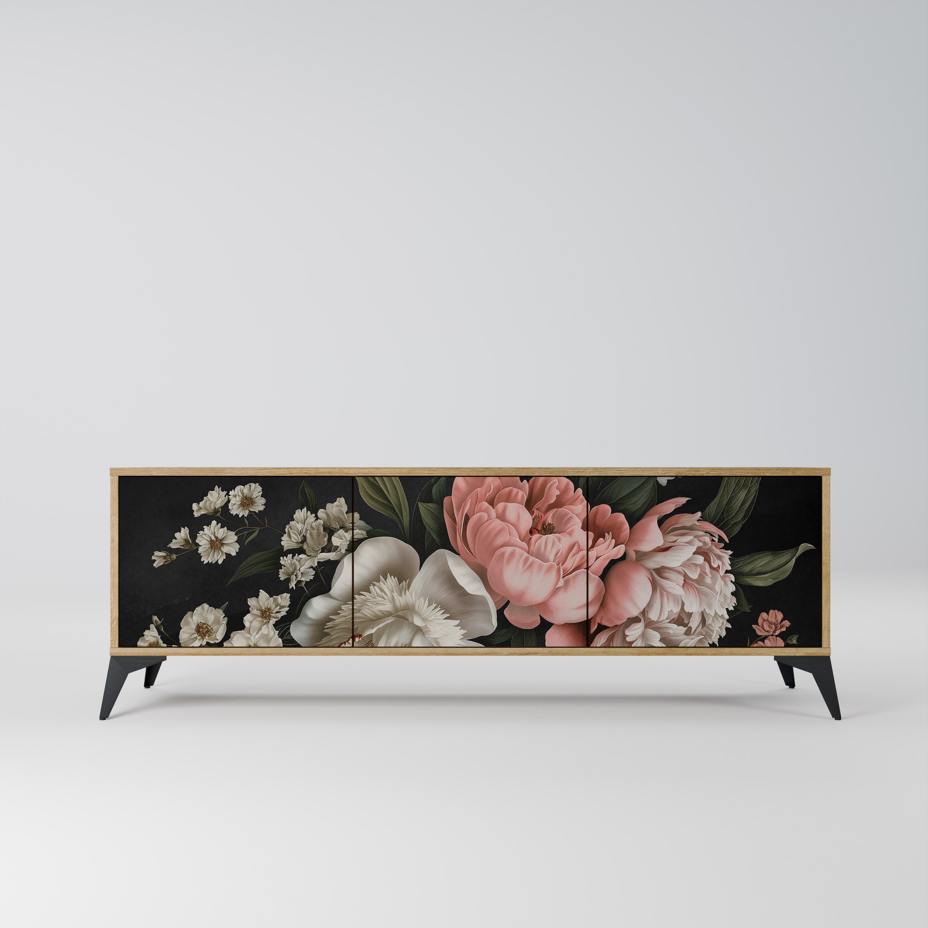 LUSH ELEGANCE Móvel de TV com 3 Portas em Efeito Carvalho