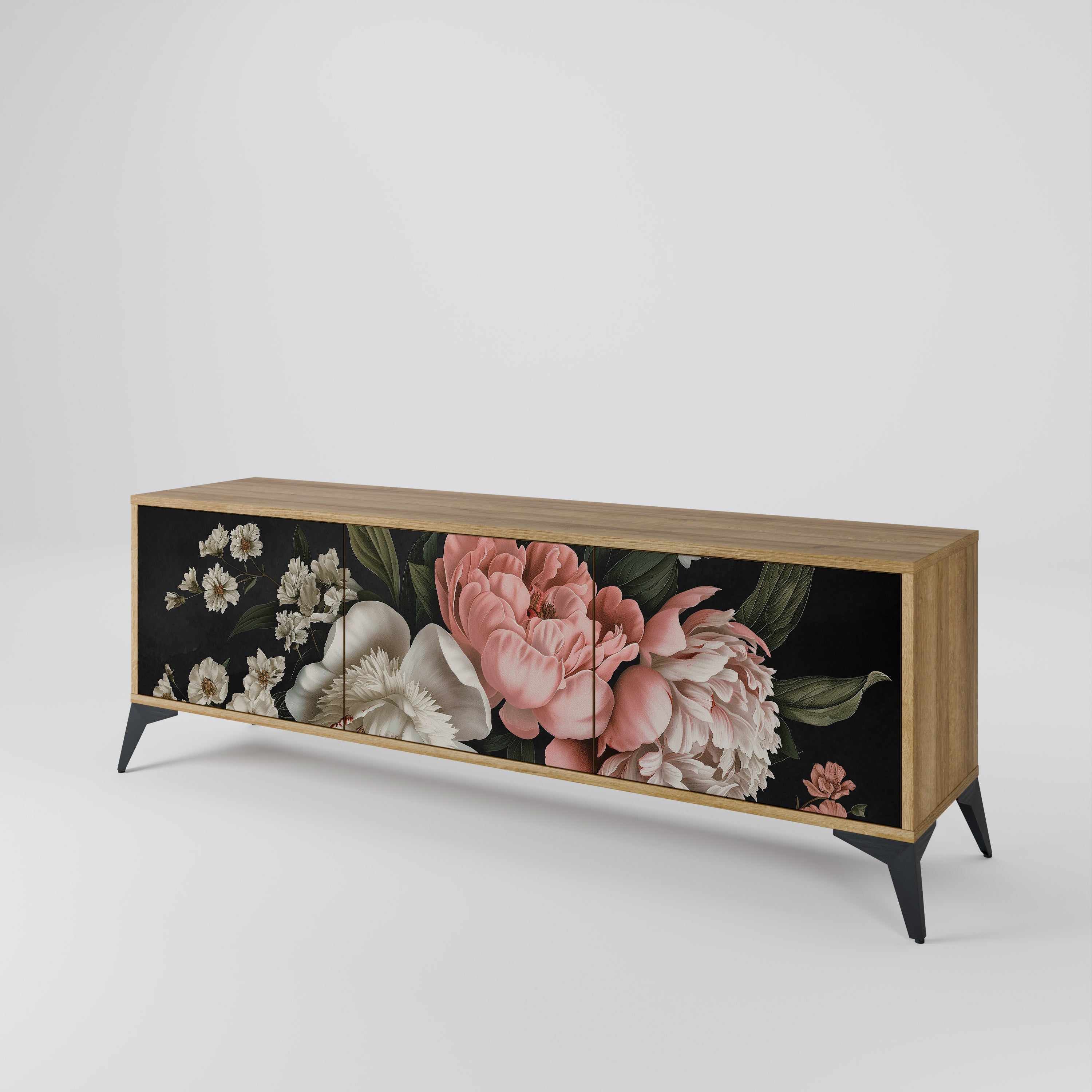 LUSH ELEGANCE Móvel de TV com 3 Portas em Efeito Carvalho