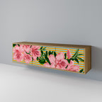 FRAGILE BEAUTY Móvel de TV com 3 Portas em Efeito Carvalho