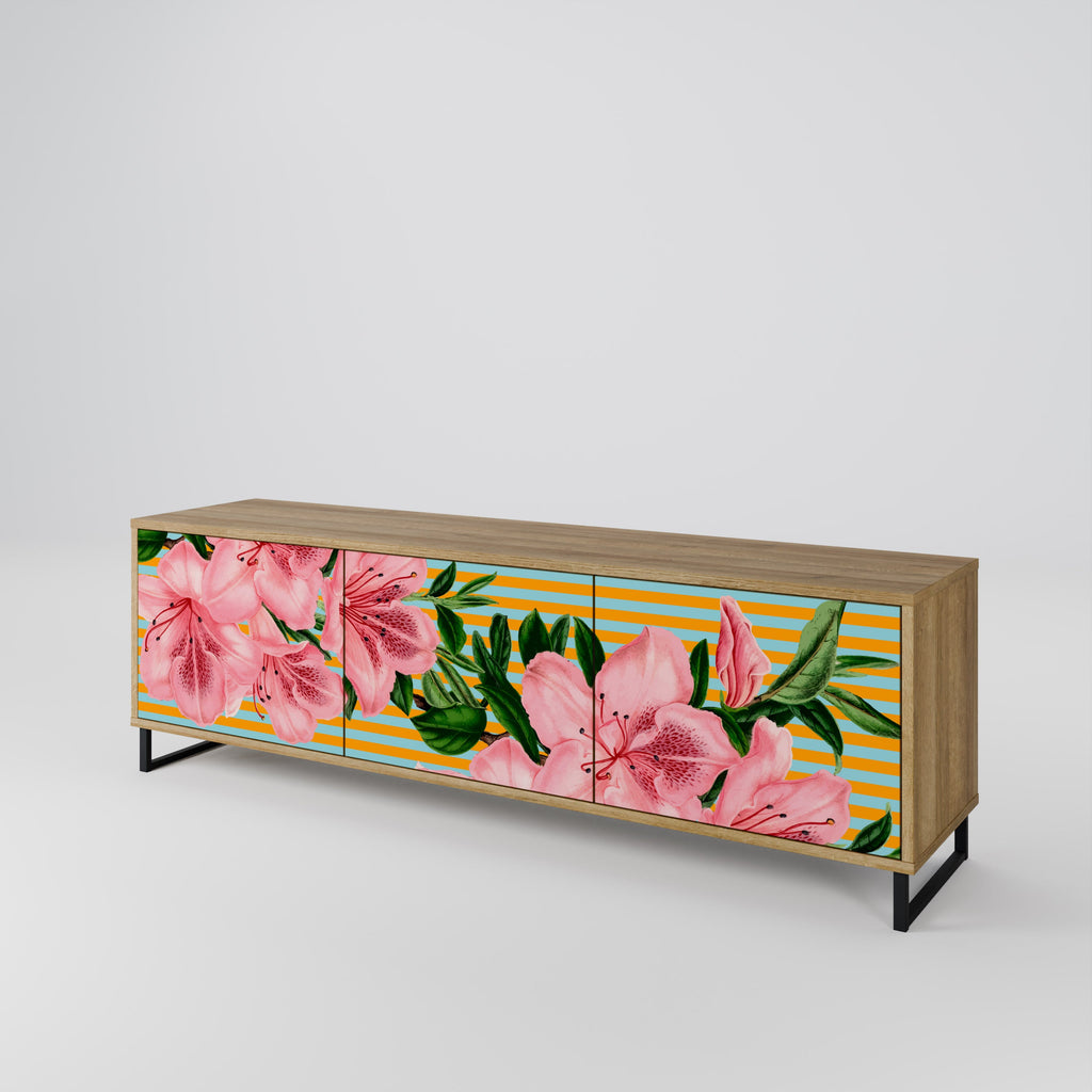 FRAGILE BEAUTY Móvel de TV com 3 Portas em Efeito Carvalho