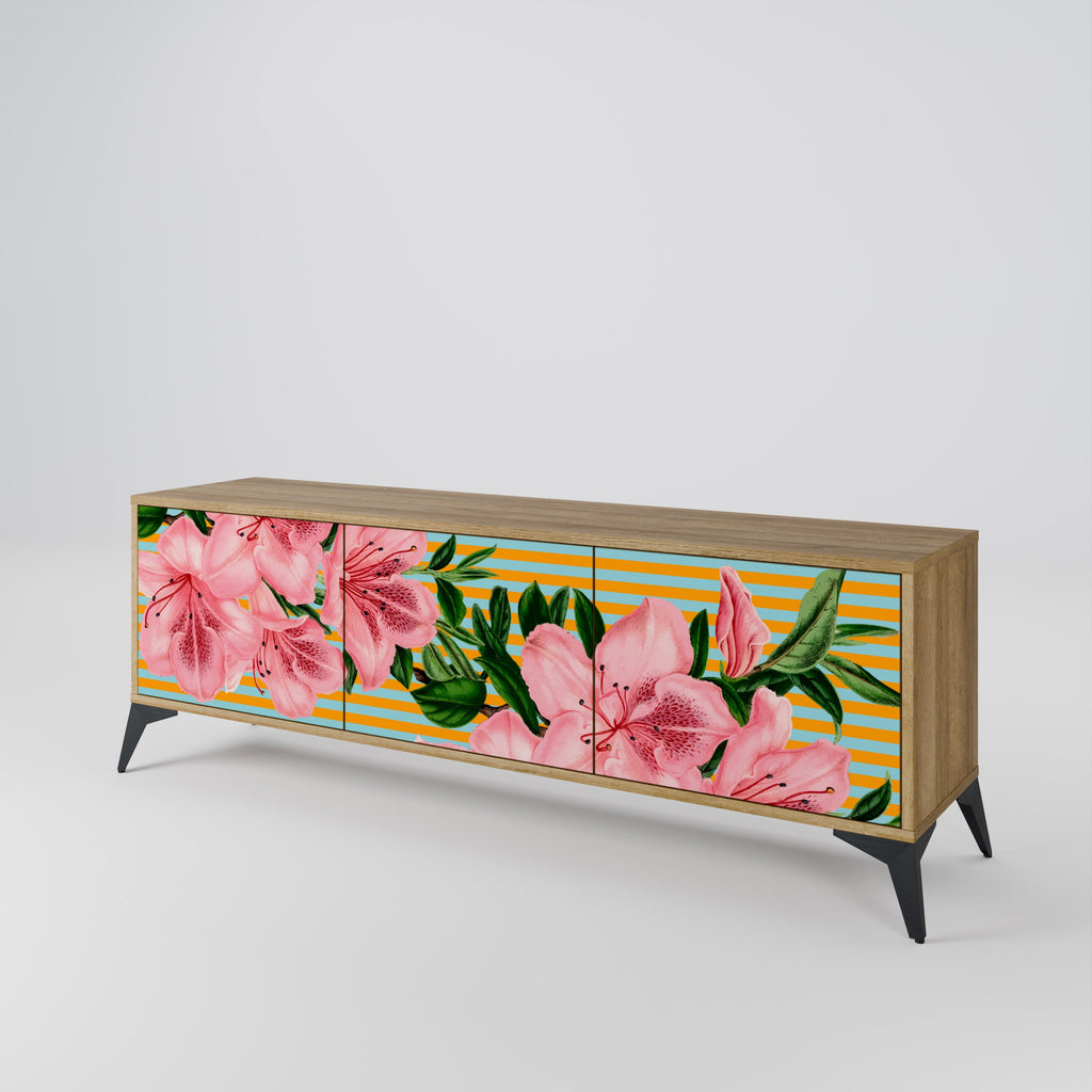 FRAGILE BEAUTY Móvel de TV com 3 Portas em Efeito Carvalho