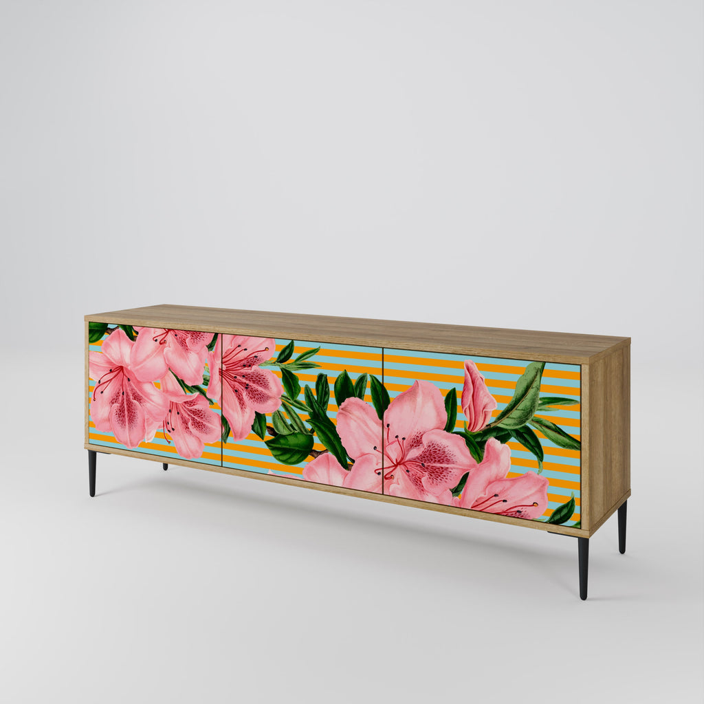 FRAGILE BEAUTY Móvel de TV com 3 Portas em Efeito Carvalho