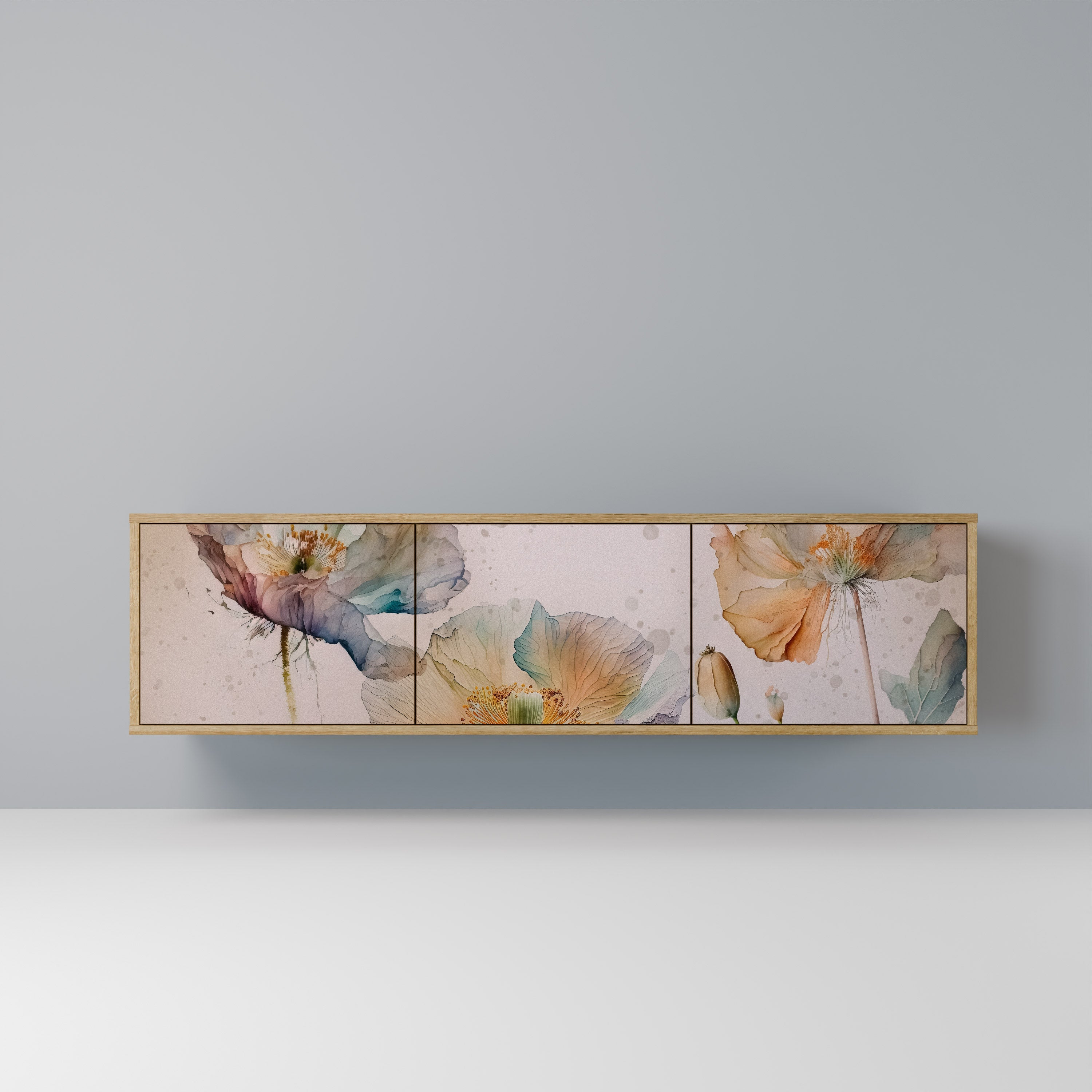 SOFTEN POPPY Móvel de TV com 3 Portas em Efeito Carvalho