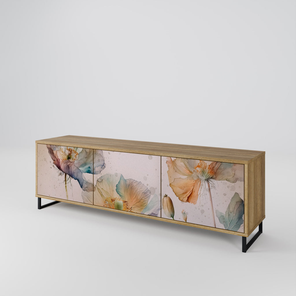 SOFTEN POPPY Móvel de TV com 3 Portas em Efeito Carvalho