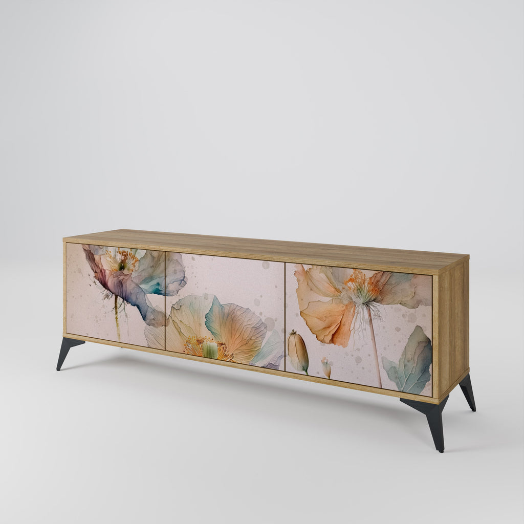 SOFTEN POPPY Móvel de TV com 3 Portas em Efeito Carvalho