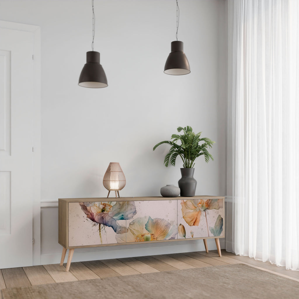 SOFTEN POPPY Móvel de TV com 3 Portas em Efeito Carvalho