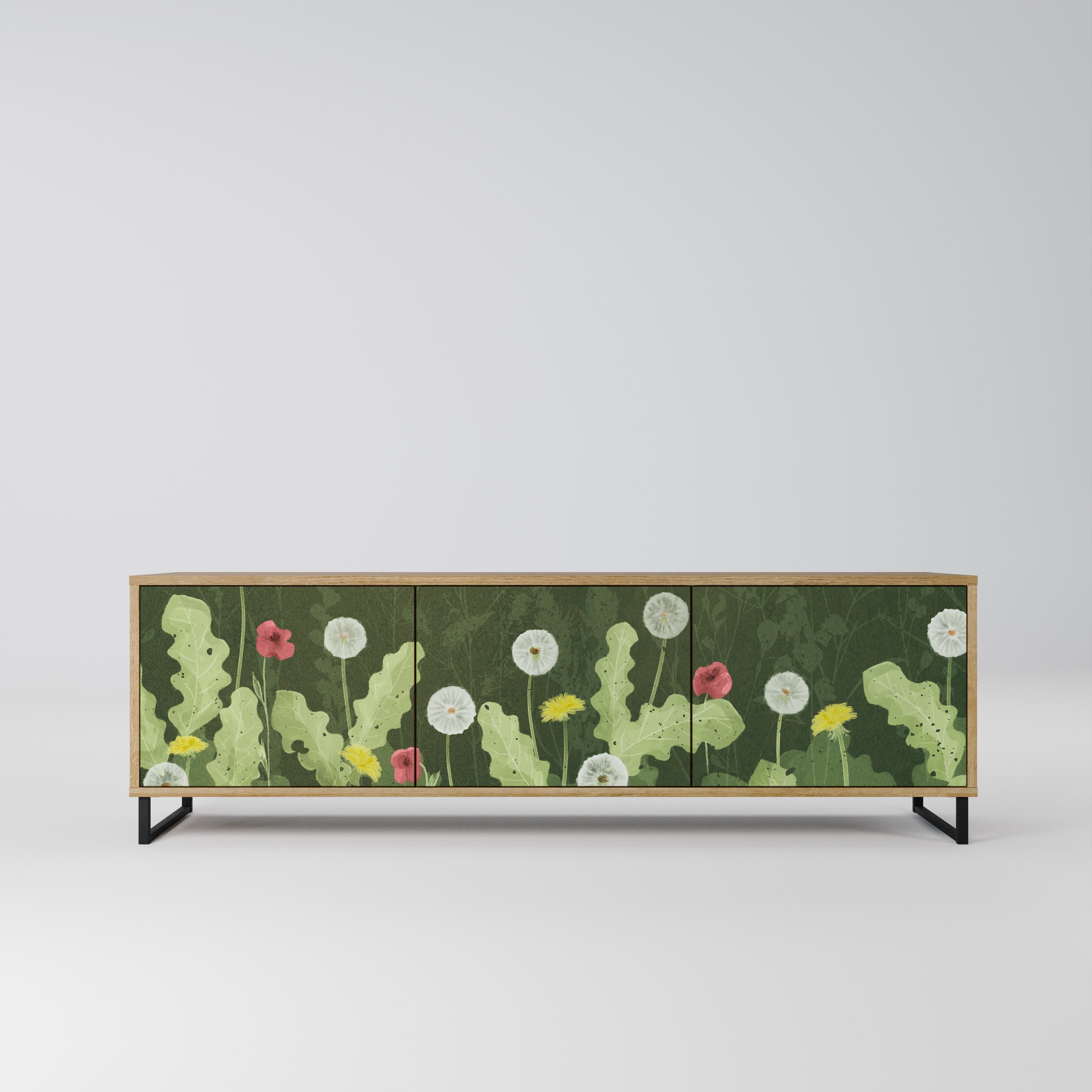 DANDELION AMUSE Móvel de TV com 3 Portas em Efeito Carvalho