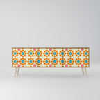 FLORAL DECOR Móvel de TV com 3 Portas em Efeito Carvalho