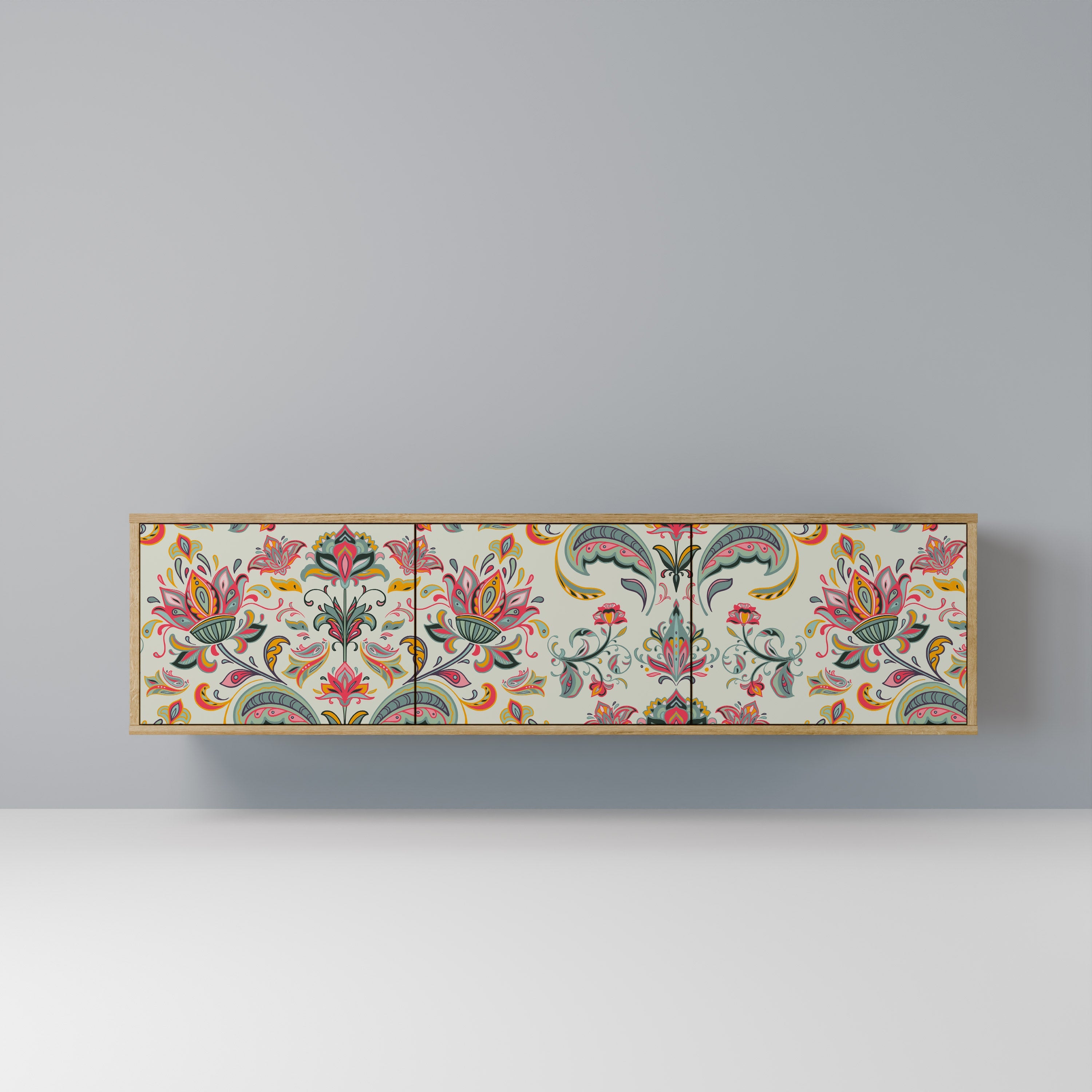 ORGANIC FOLKLORE Móvel de TV com 3 Portas em Efeito Carvalho