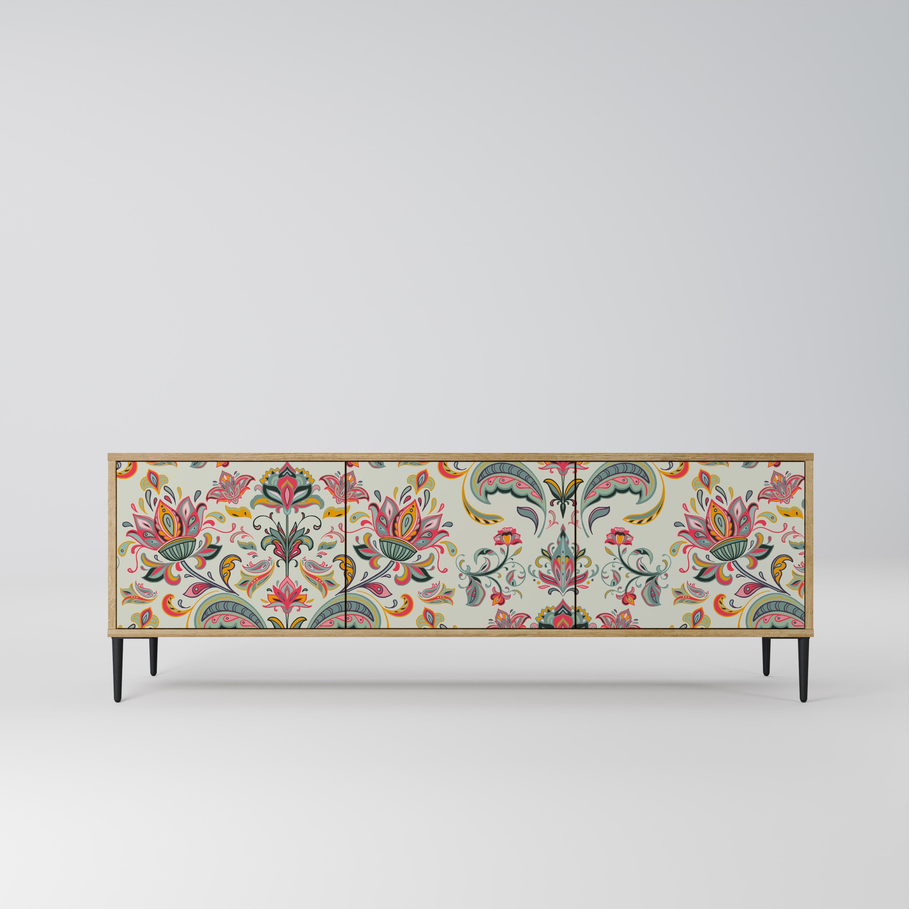 ORGANIC FOLKLORE Móvel de TV com 3 Portas em Efeito Carvalho