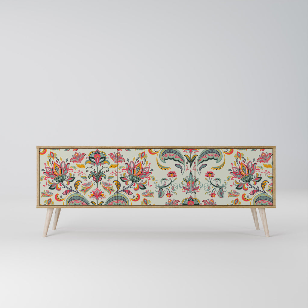 ORGANIC FOLKLORE Móvel de TV com 3 Portas em Efeito Carvalho