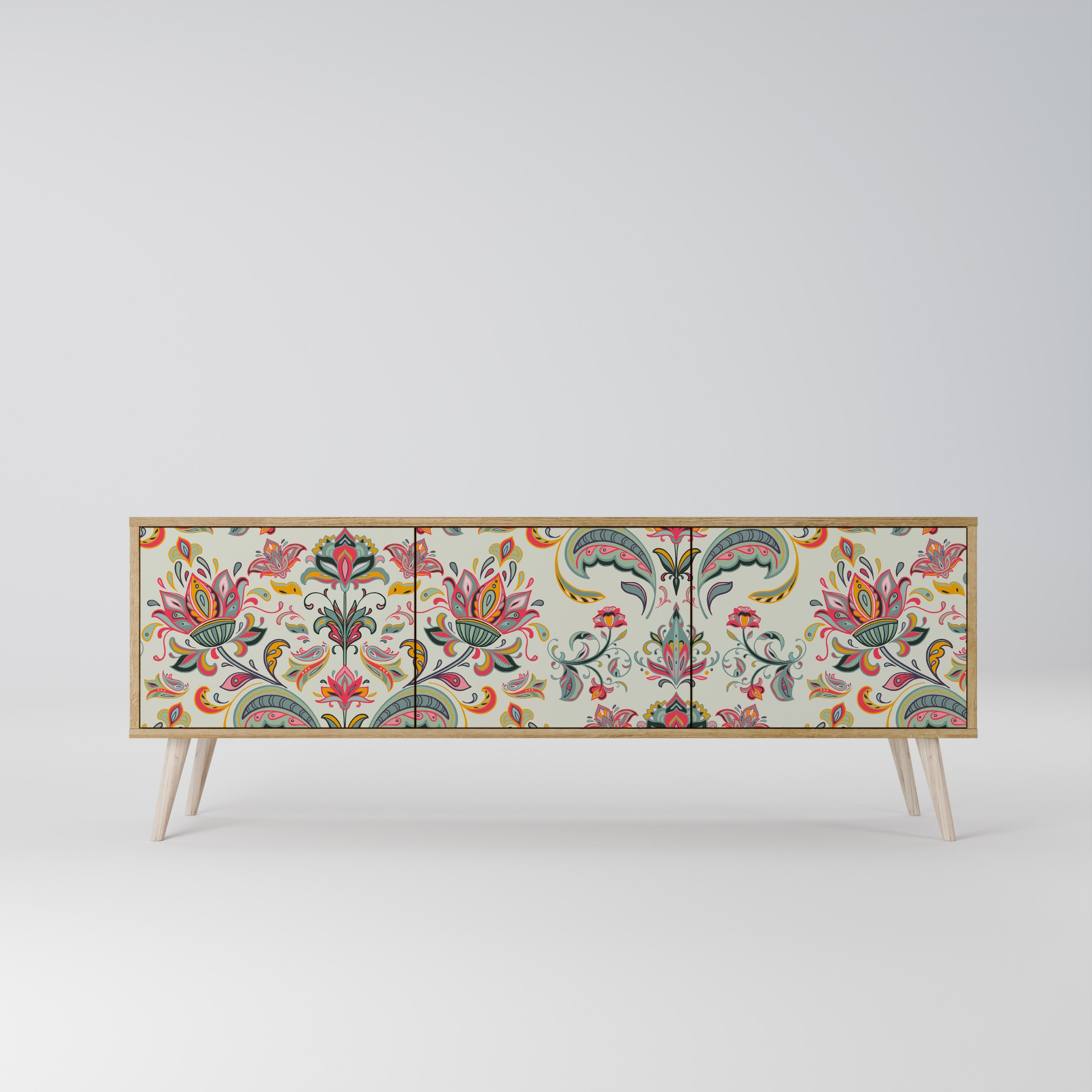 ORGANIC FOLKLORE Móvel de TV com 3 Portas em Efeito Carvalho