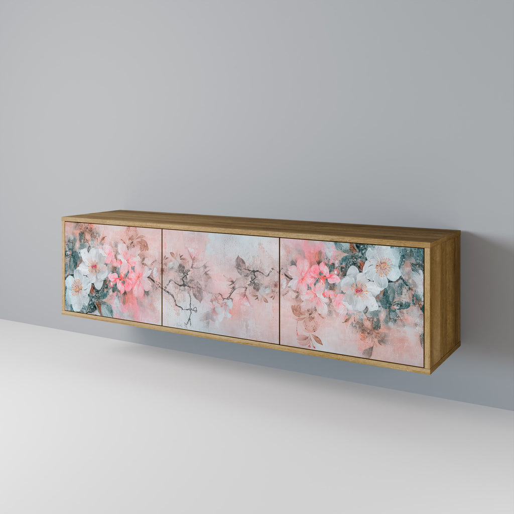 CHERRY BLOSSOM Móvel de TV com 3 Portas em Efeito Carvalho