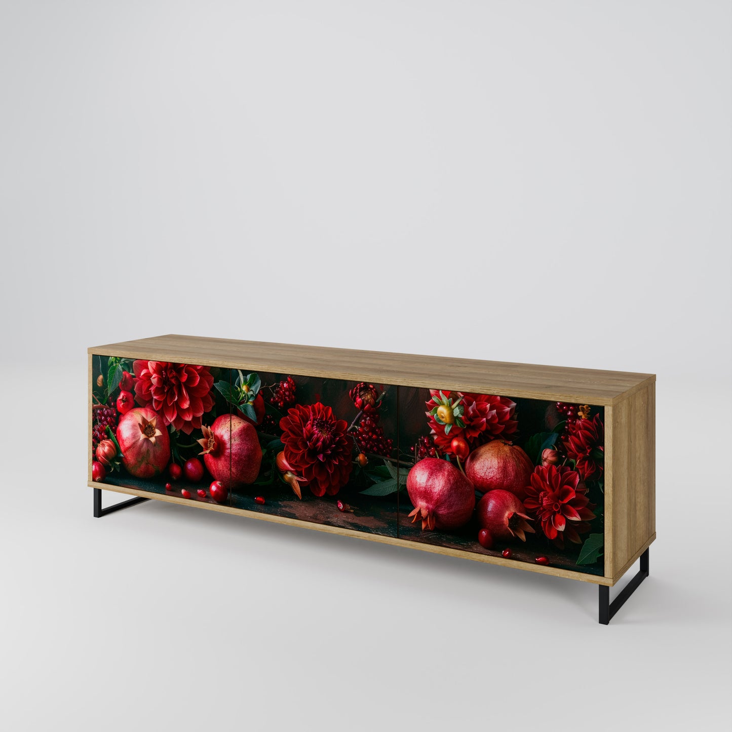 DAHLIAS AND POMEGRANATES Móvel de TV de 3 Portas