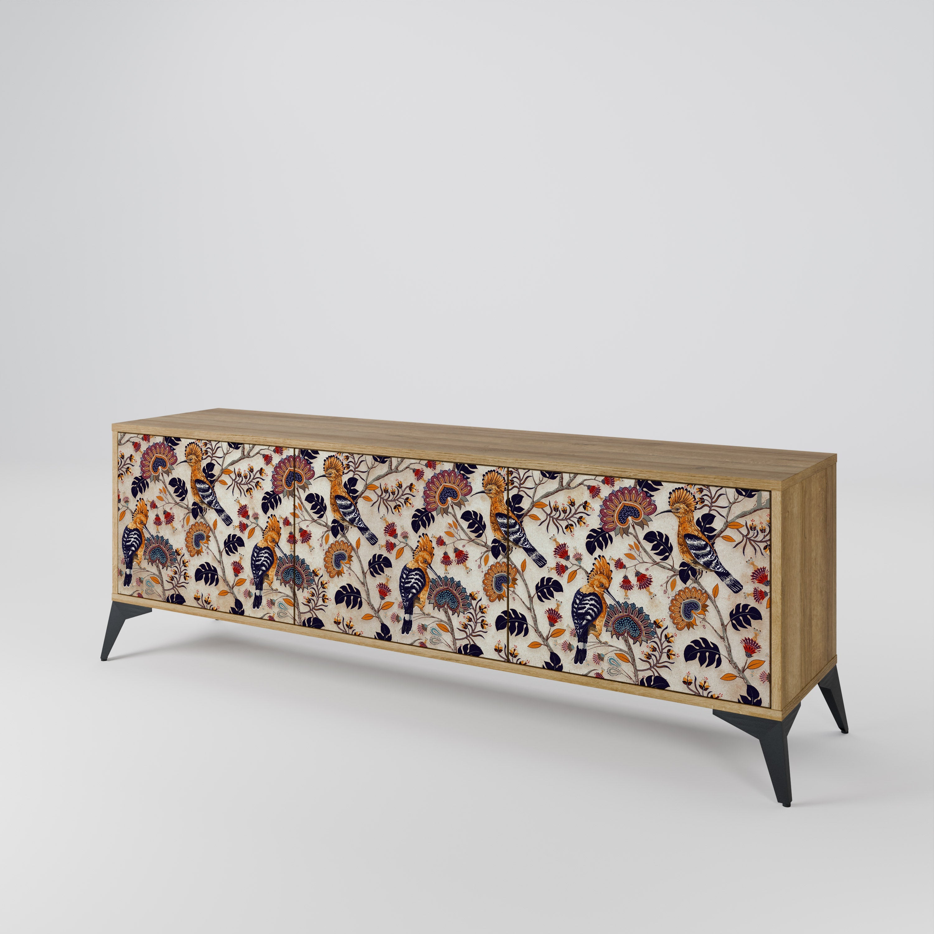 EMINENT HOOPOE Móvel de TV com 3 Portas em Efeito Carvalho