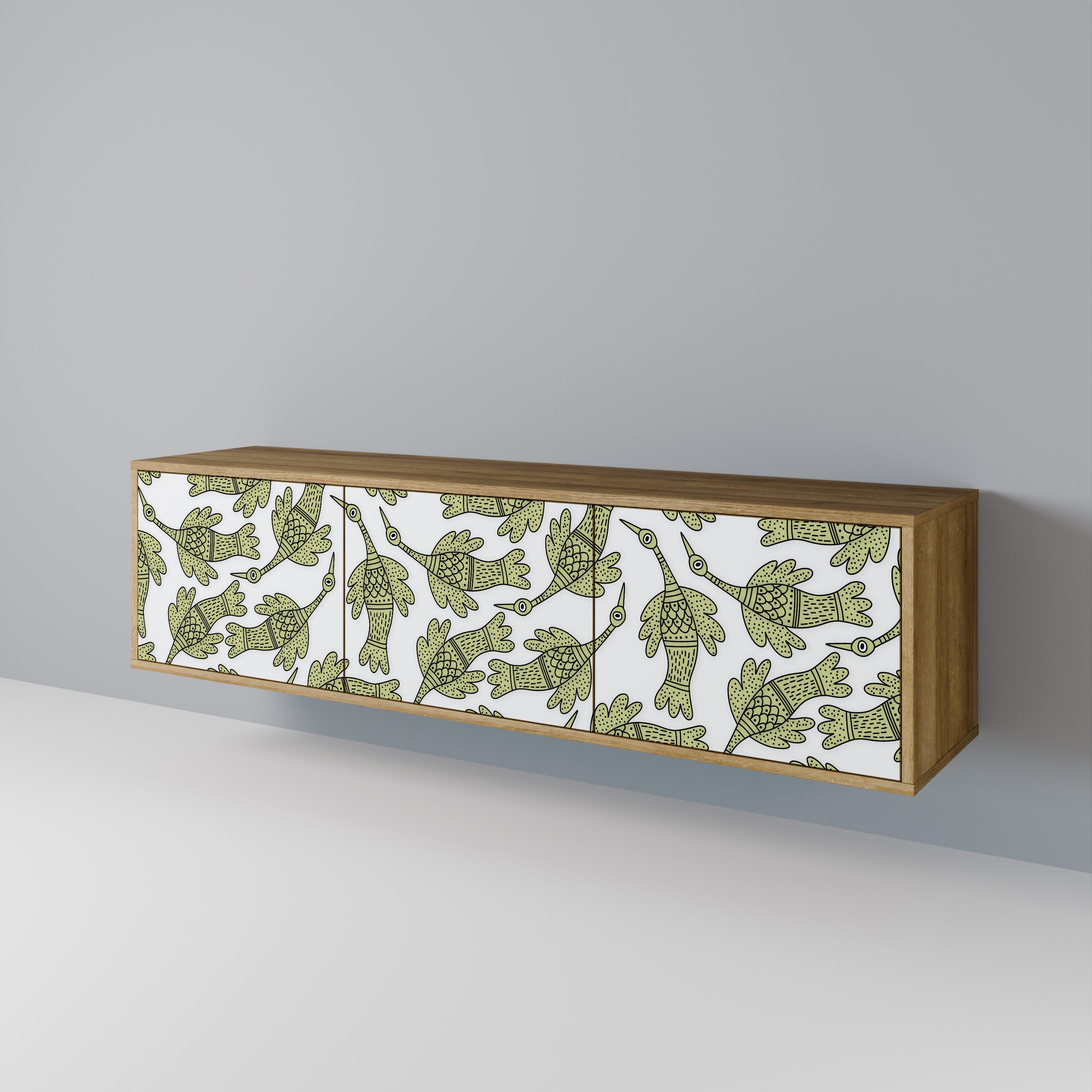 SEEDLING SONGBIRD Móvel de TV com 3 Portas em Efeito Carvalho