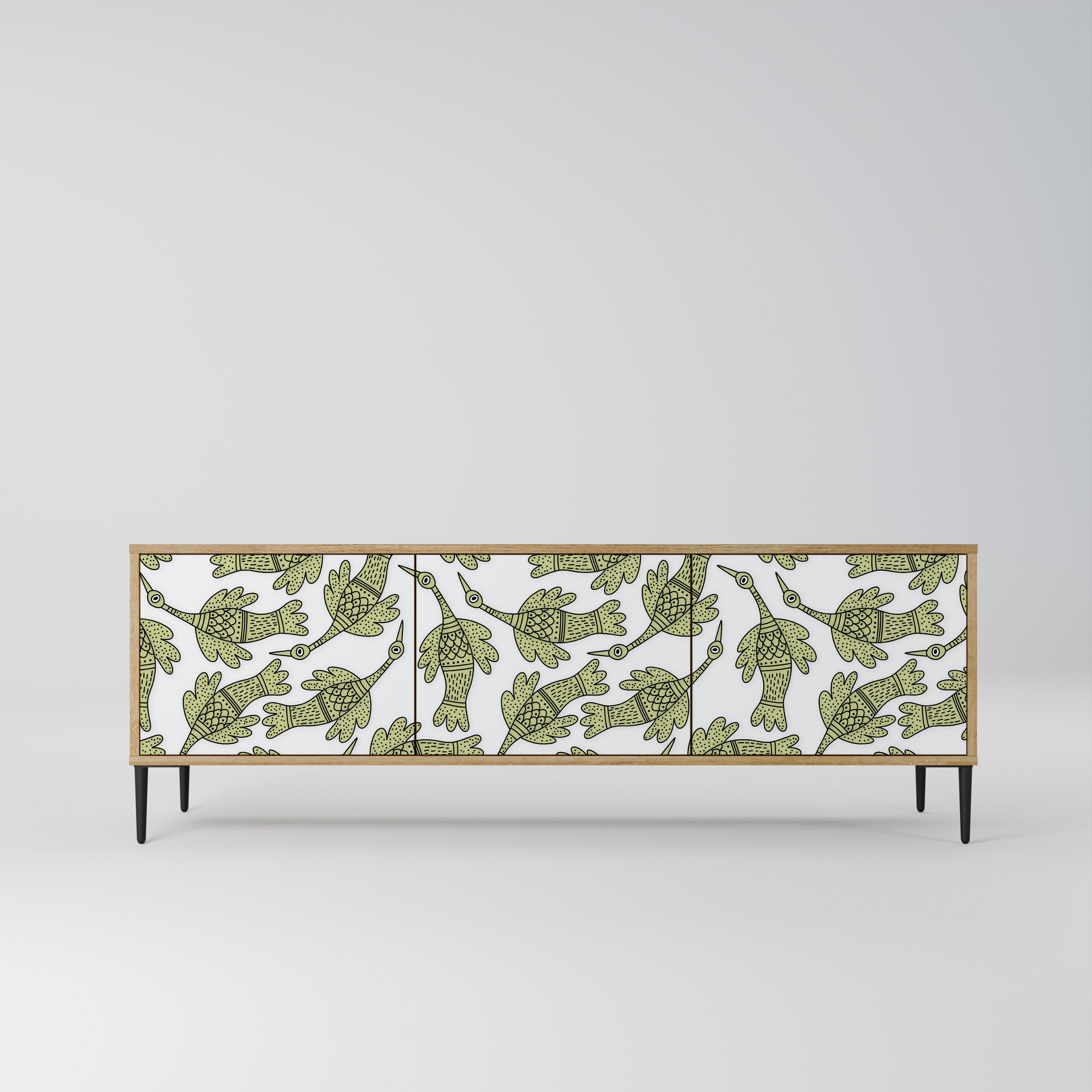 SEEDLING SONGBIRD Móvel de TV com 3 Portas em Efeito Carvalho