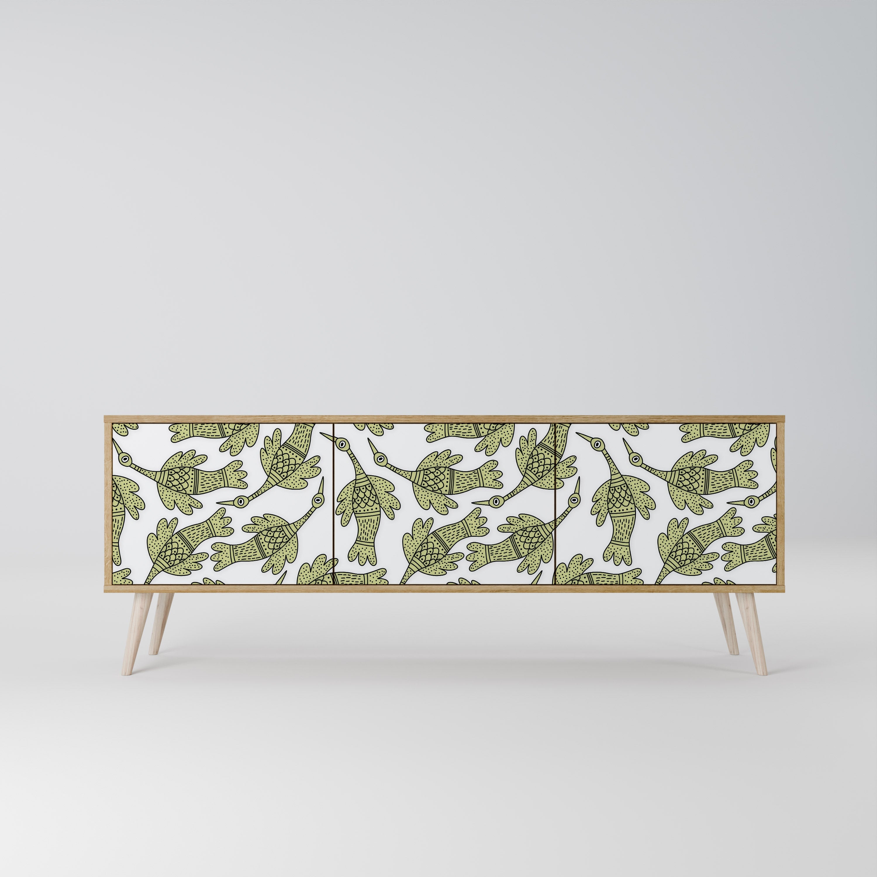 SEEDLING SONGBIRD Móvel de TV com 3 Portas em Efeito Carvalho