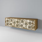 ALMONDINE SONGBIRD Móvel de TV com 3 Portas em Efeito Carvalho