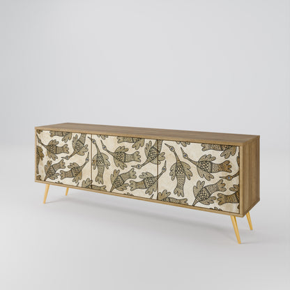 ALMONDINE SONGBIRD 3-Door TV Cabinet