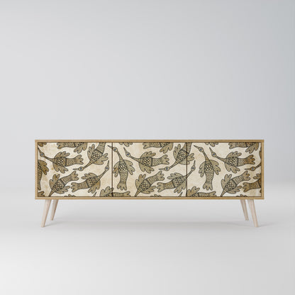 ALMONDINE SONGBIRD 3-Door TV Cabinet