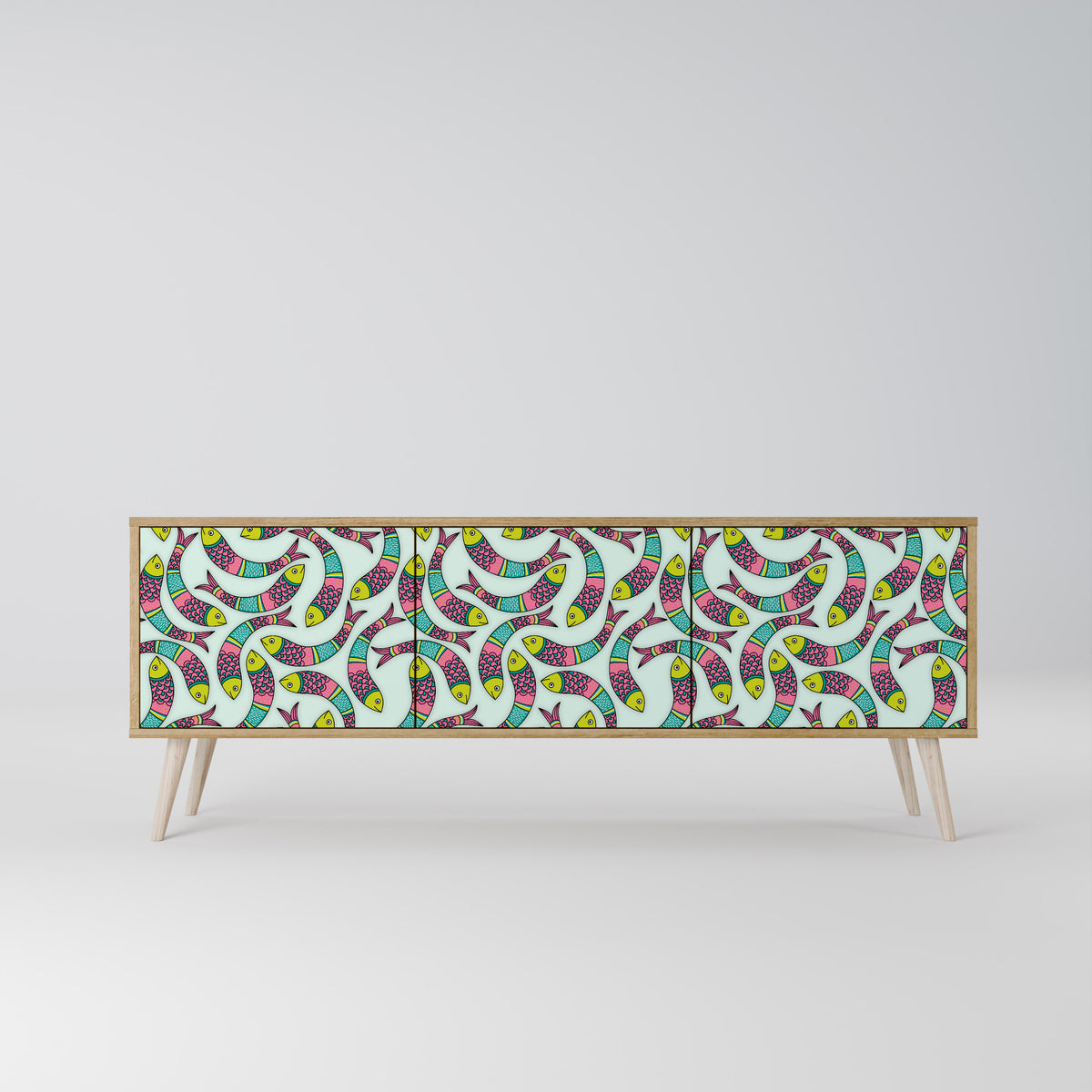 INDIAN FISH Móvel de TV de 3 Portas