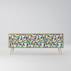 INDIAN FISH Móvel de TV com 3 Portas em Efeito Carvalho