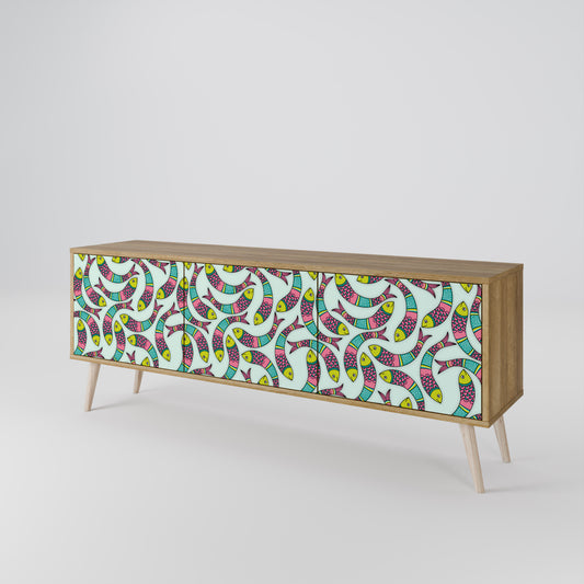 INDIAN FISH 3-Door TV Cabinet