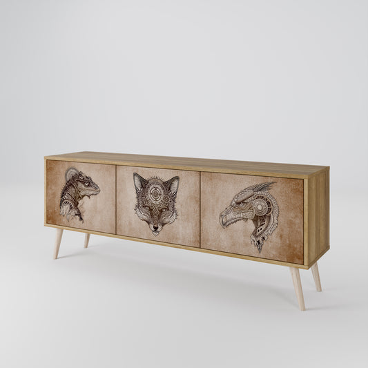 STEAMPUNK CLAN 3-Door TV Cabinet