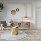 STEAMPUNK CLAN Móvel de TV com 3 Portas em Efeito Carvalho