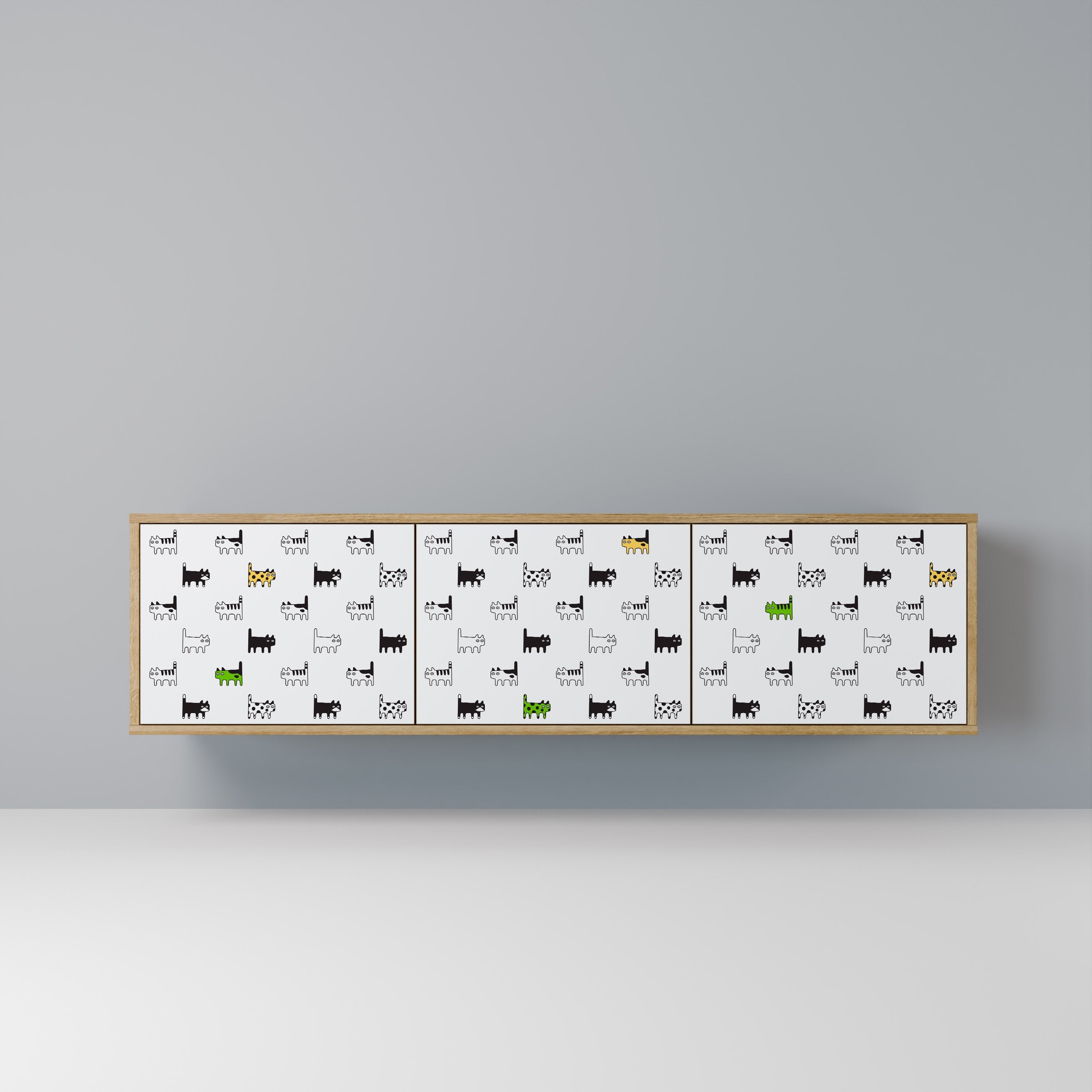 CATS COMPILATION Móvel de TV com 3 Portas em Efeito Carvalho