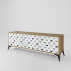 CATS COMPILATION Móvel de TV com 3 Portas em Efeito Carvalho