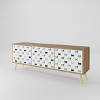 CATS COMPILATION Móvel de TV com 3 Portas em Efeito Carvalho