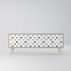 CATS COMPILATION Móvel de TV com 3 Portas em Efeito Carvalho