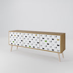 CATS COMPILATION Móvel de TV com 3 Portas em Efeito Carvalho