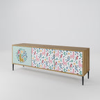 COLORFUL ALPACAS Móvel de TV com 3 Portas em Efeito Carvalho