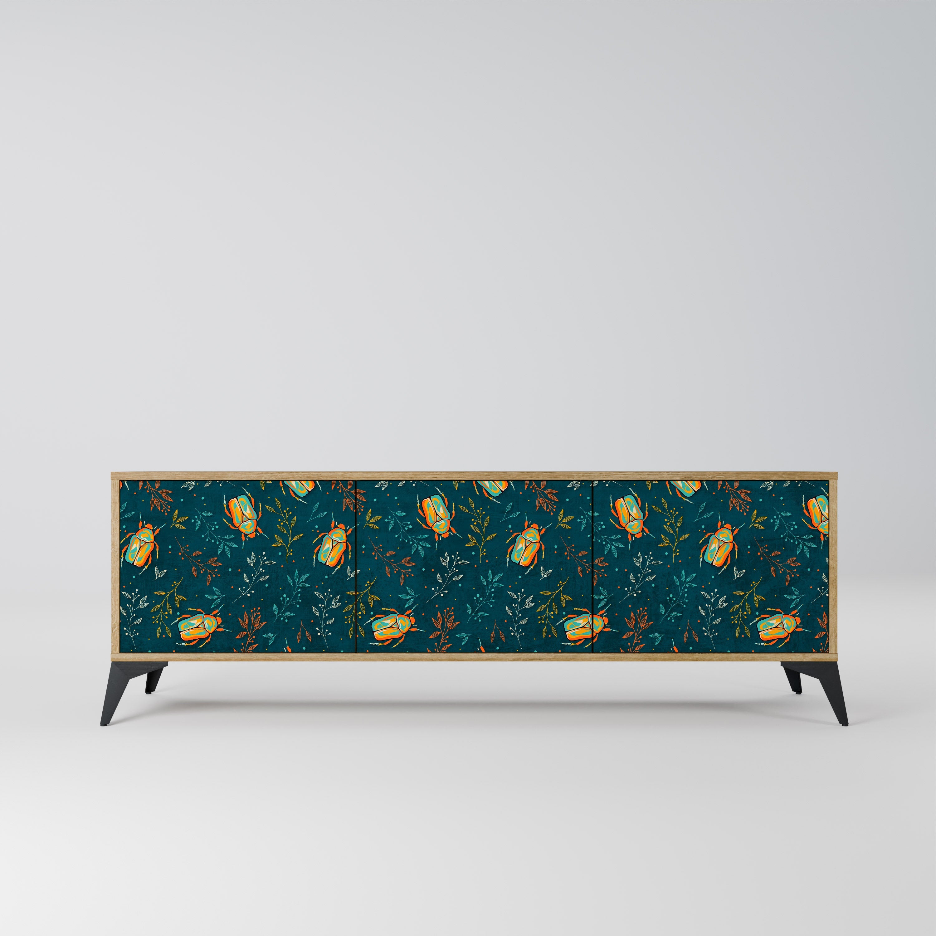 AUTUMN INSECTS Móvel de TV com 3 Portas em Efeito Carvalho