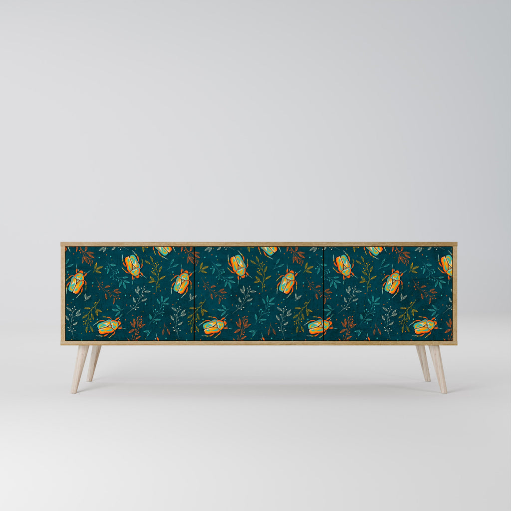 AUTUMN INSECTS Móvel de TV com 3 Portas em Efeito Carvalho