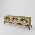 DANCING PREDATORS Móvel de TV com 3 Portas em Efeito Carvalho