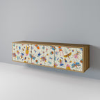 COLORFUL INSECTS Móvel de TV com 3 Portas em Efeito Carvalho