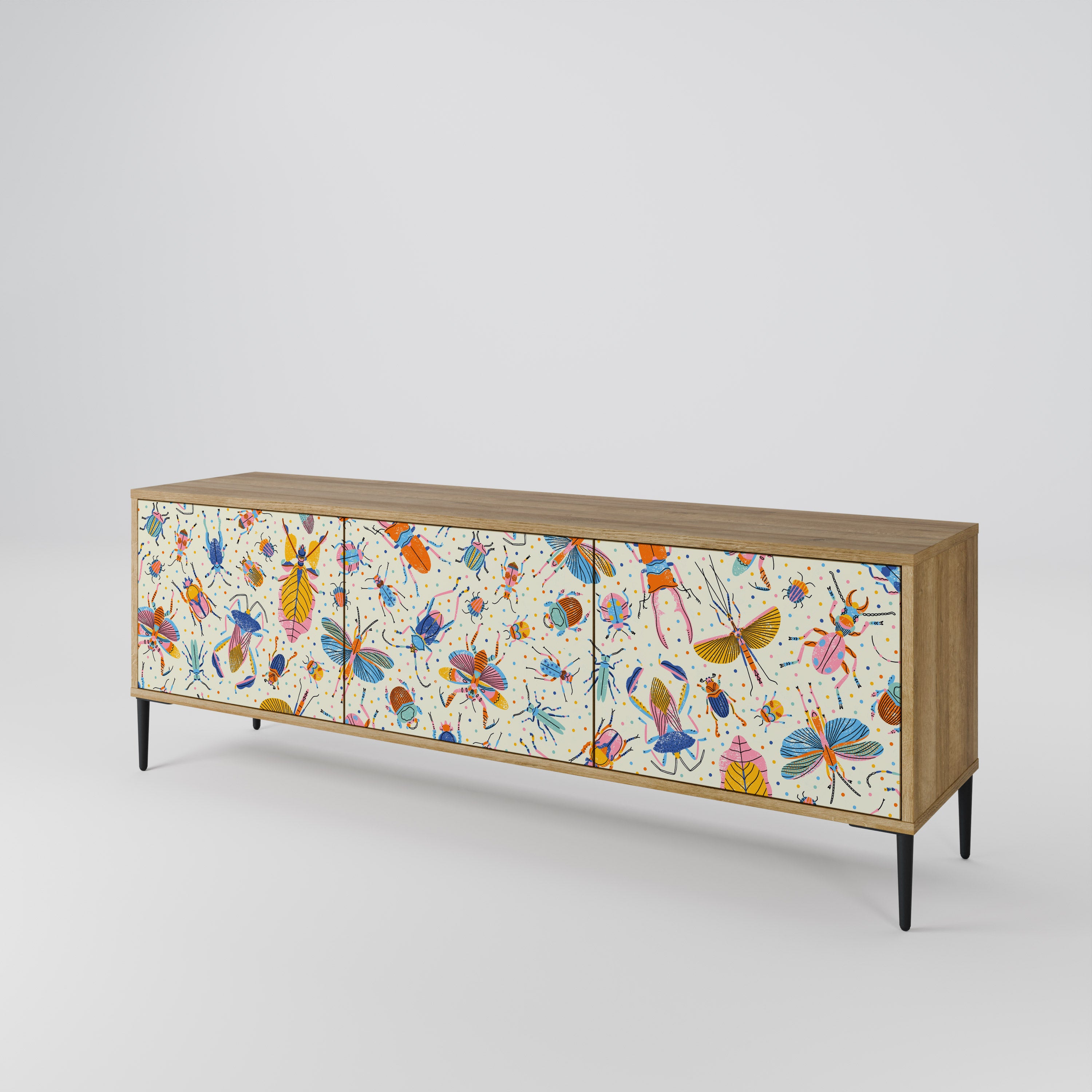 COLORFUL INSECTS Móvel de TV de 3 Portas