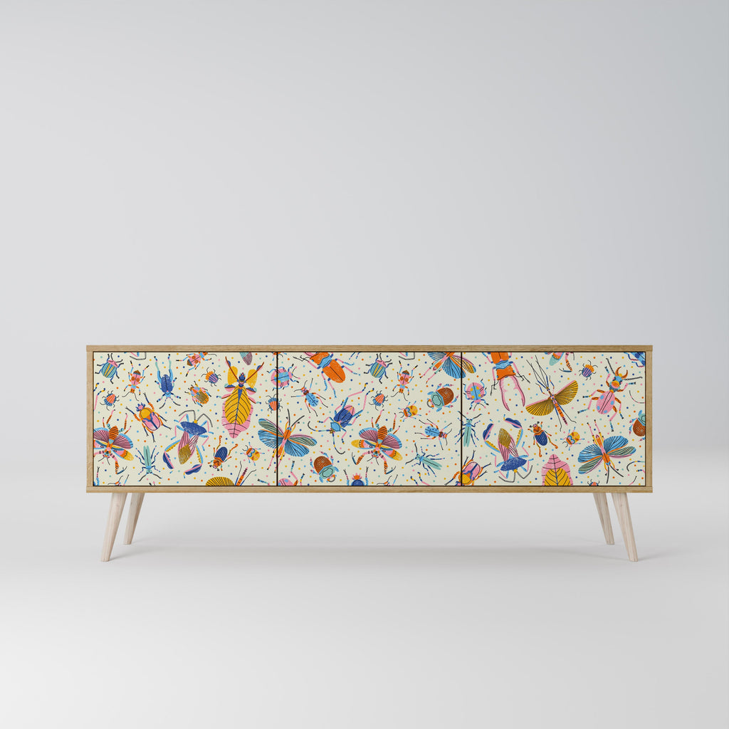 COLORFUL INSECTS Móvel de TV com 3 Portas em Efeito Carvalho