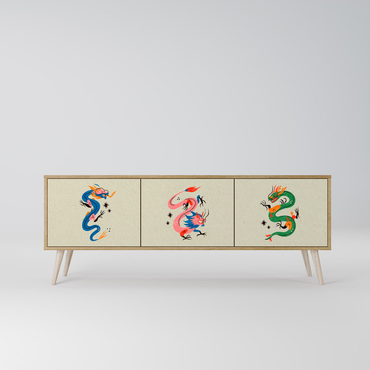 MYTHOLOGICAL CREATURES 3-Door TV Cabinet