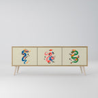 MYTHOLOGICAL CREATURES Móvel de TV com 3 Portas em Efeito Carvalho