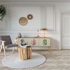 MYTHOLOGICAL CREATURES Móvel de TV com 3 Portas em Efeito Carvalho